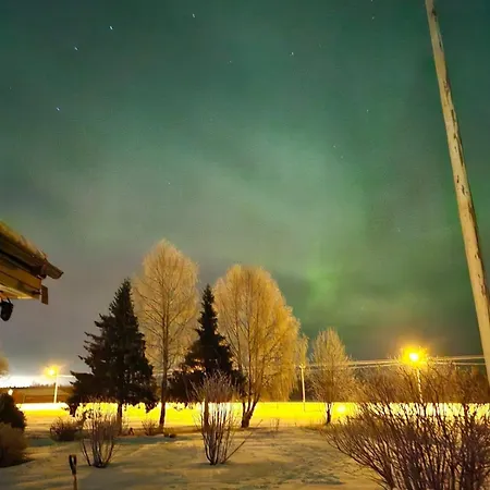 Finnland Tervola Polarlichter Santavillage
